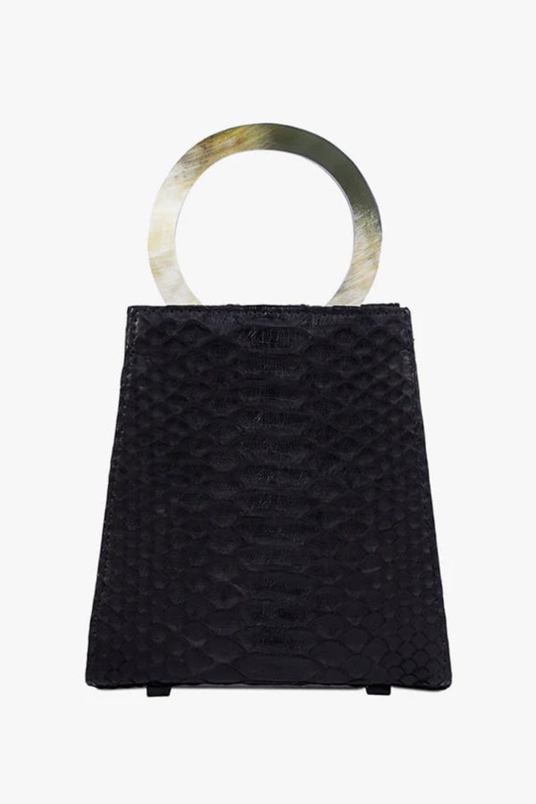 Azza Mini Goat Python Bag Black