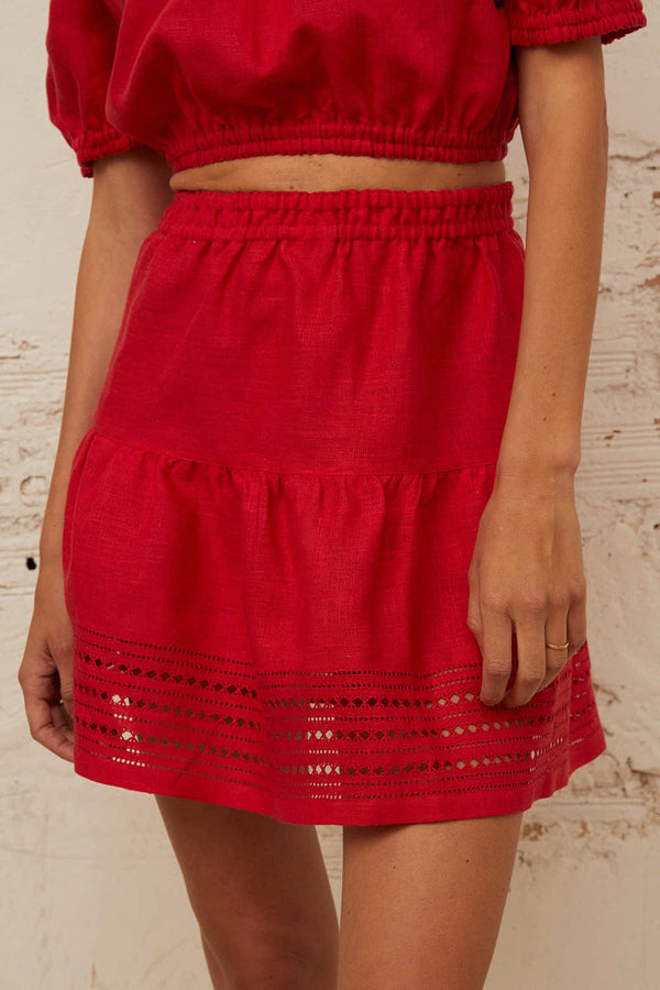 Yarina Skirt Red