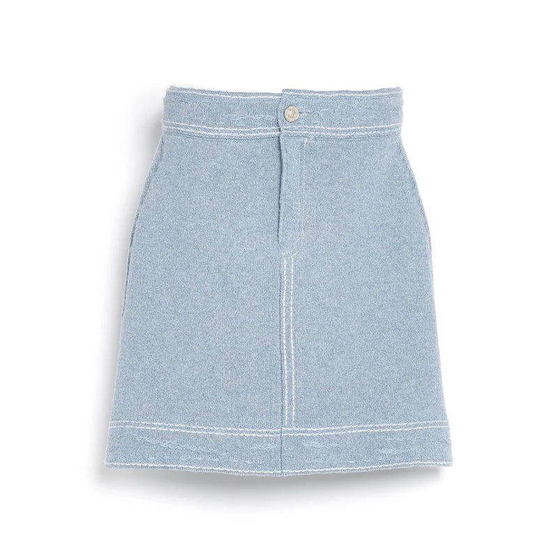 Denim Cashmere Cotton Skirt Vintage