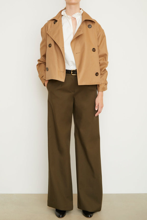 The Vivienne Cropped Trench in Tan