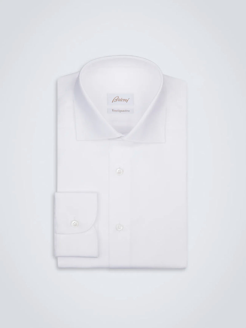 Essential White Ventiquattro Cotton Formal Shirt