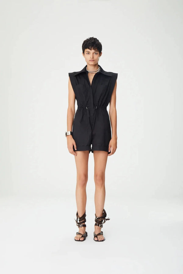 MARIA CHER Bahia Ursula Romper Black WOMEN'S JUMPSUITS Faena, Curio, Miami, Summer Collection