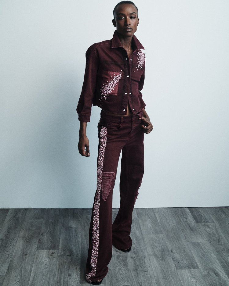 Becky Eggplant Denim Shirt