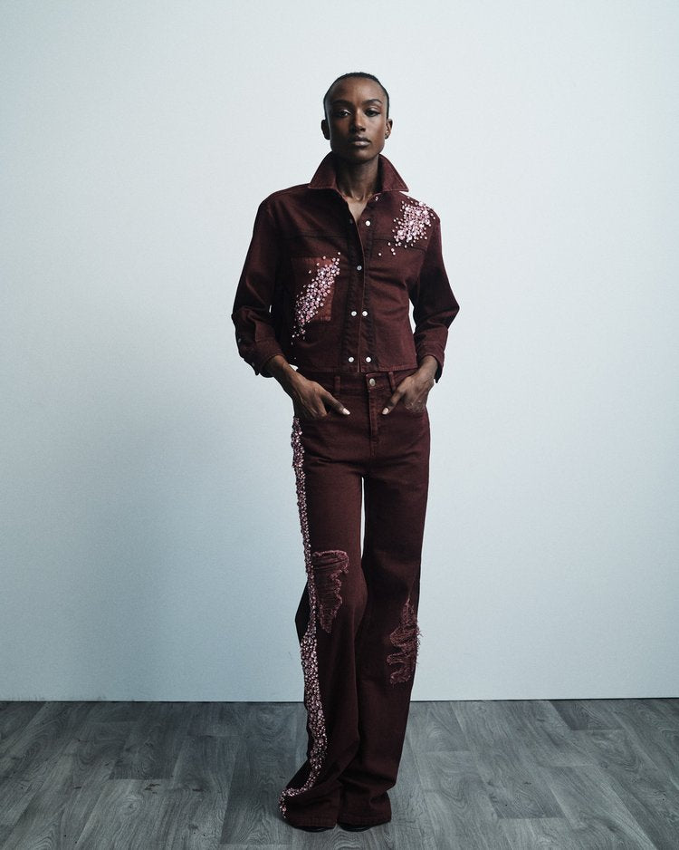 Becky Eggplant Denim Shirt
