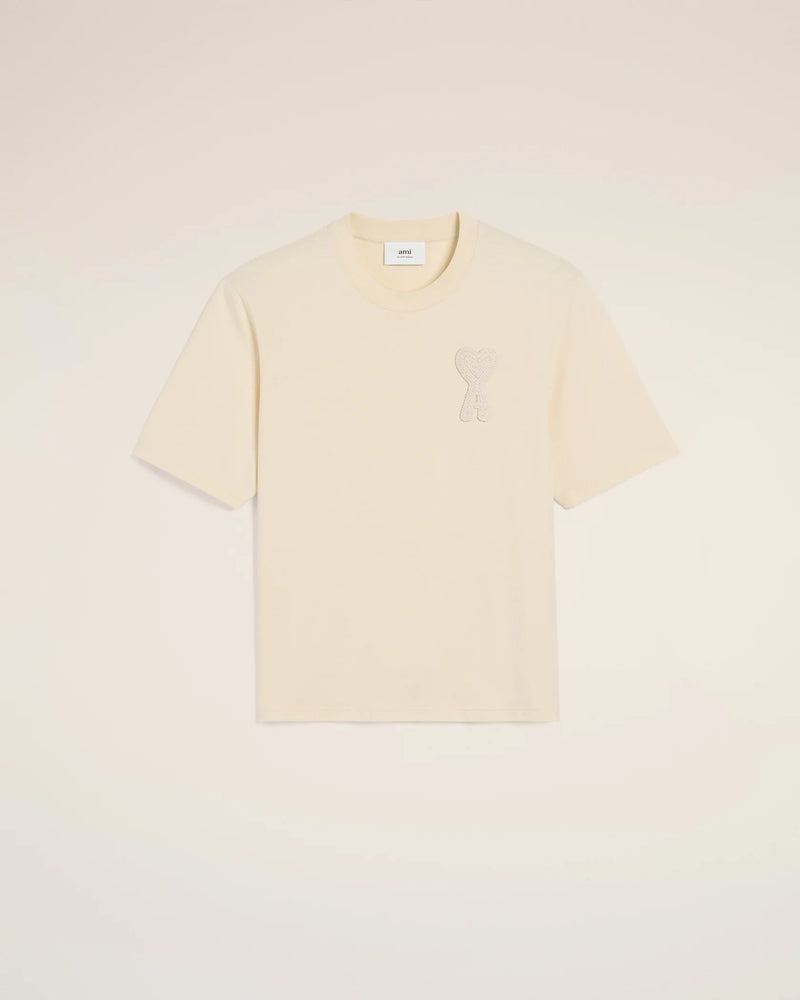 Beige Cotton Ami de Coeur Patch T-Shirt