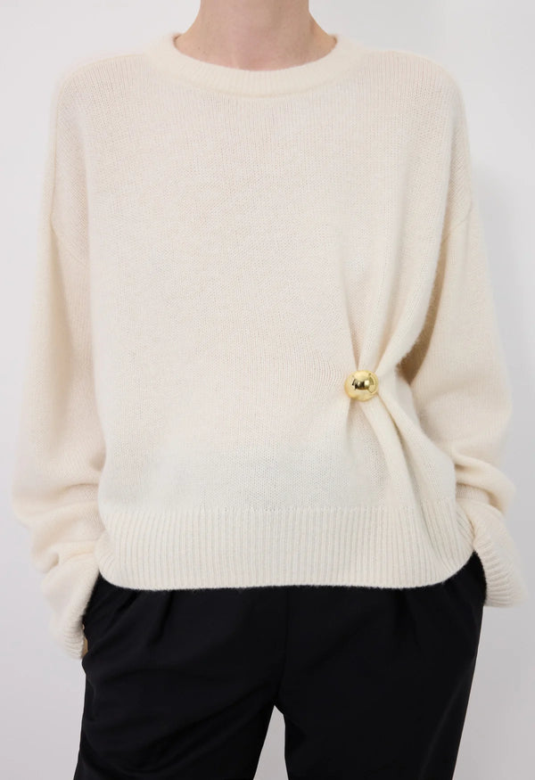 Bill Drapped Sweater Ivory