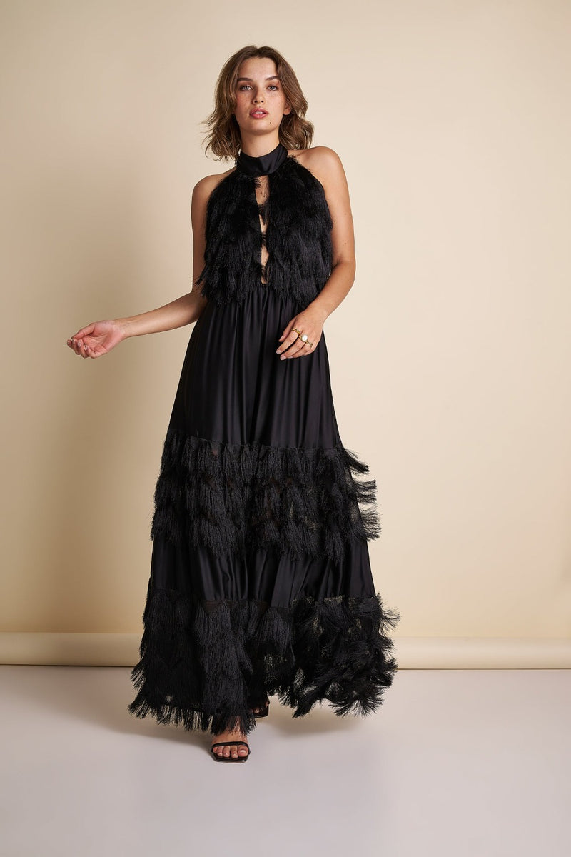 Black Fringe Dress M8319