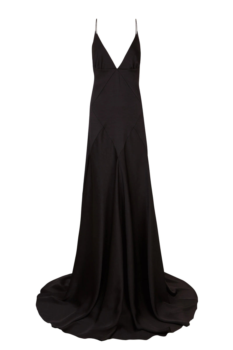 Black Satin Gown