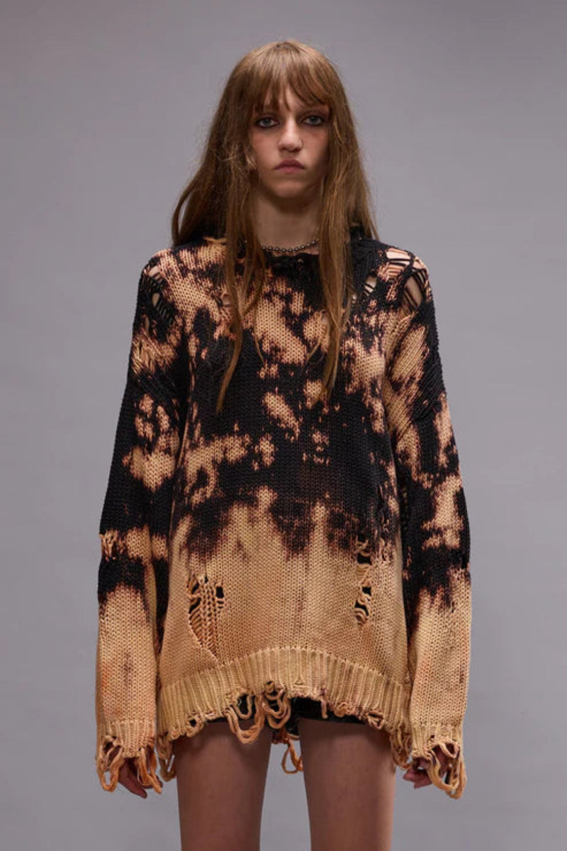 Bleached Oversized Sweater Bleached Black
