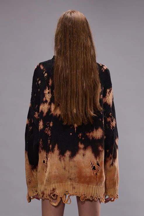 Bleached Oversized Sweater Bleached Black