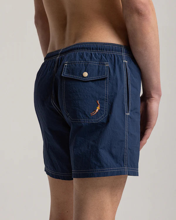 Blue with Contrast Stitching