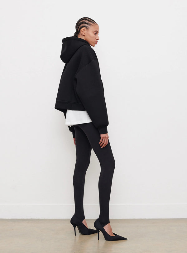 Bonded Zip Hoodie Black