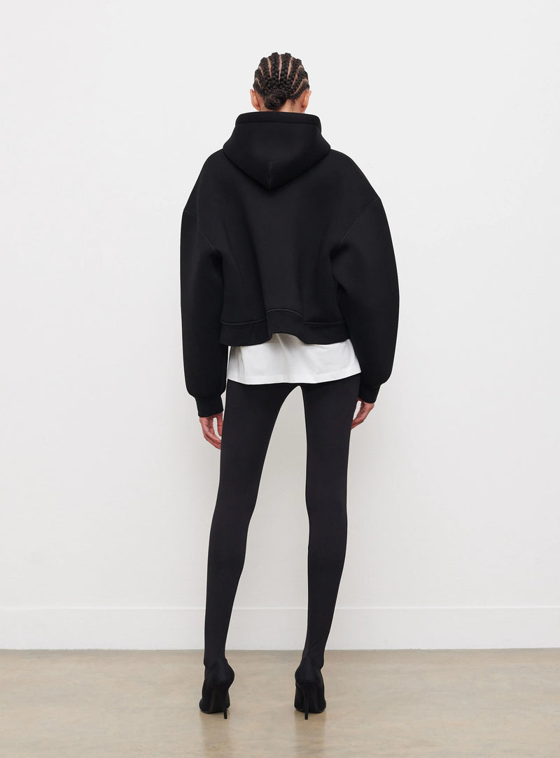Bonded Zip Hoodie Black