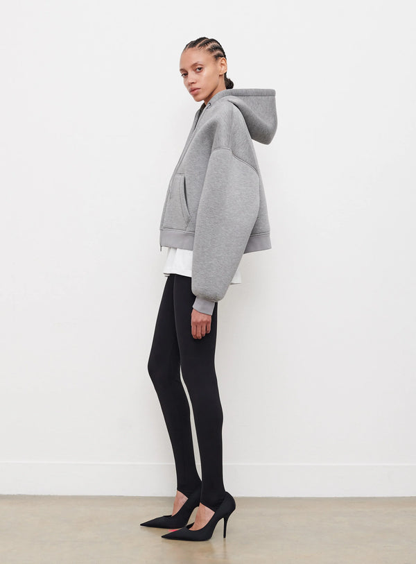 Bonded Zip Hoodie Grey Marl