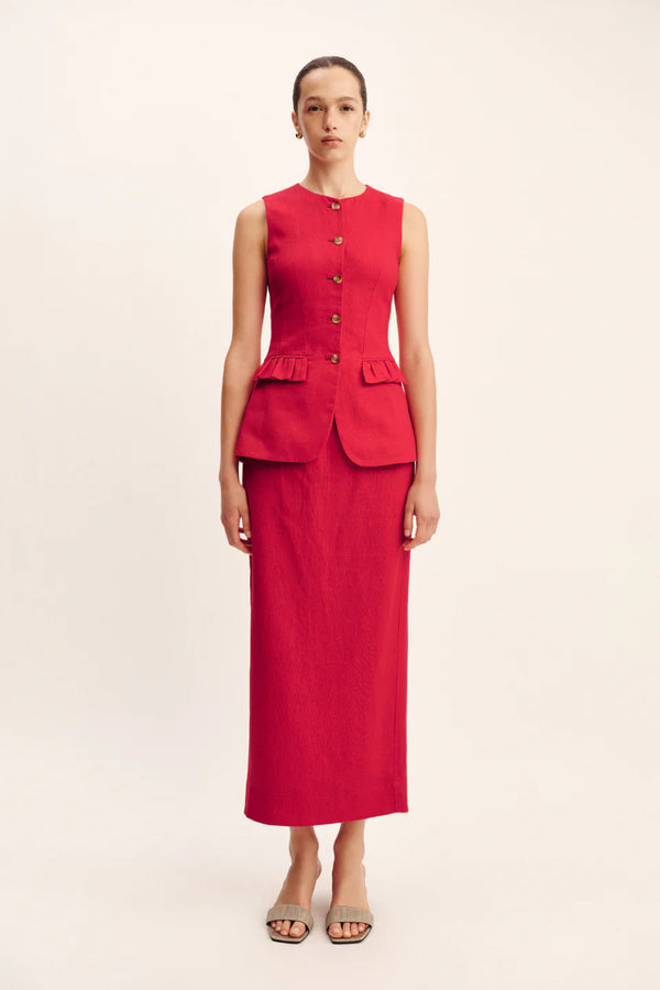 Bonnie Pencil Skirt Red