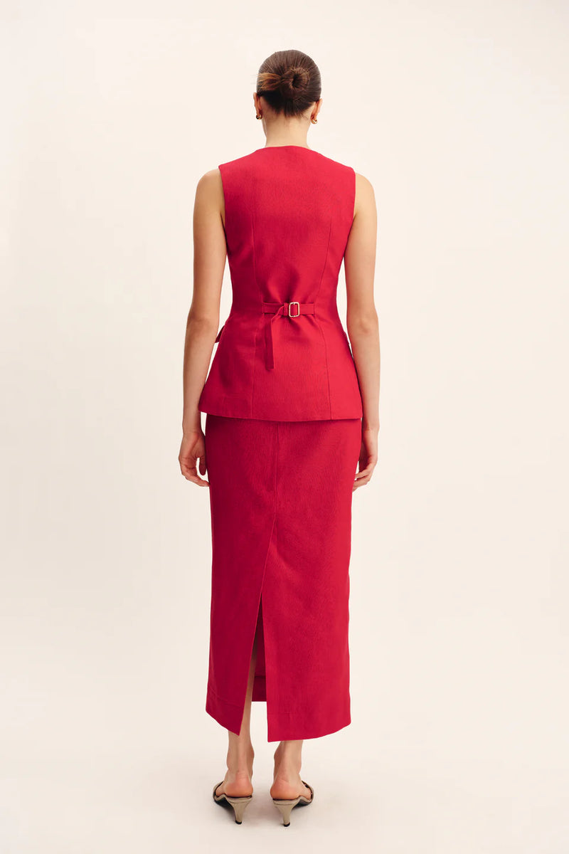 Bonnie Pencil Skirt Red