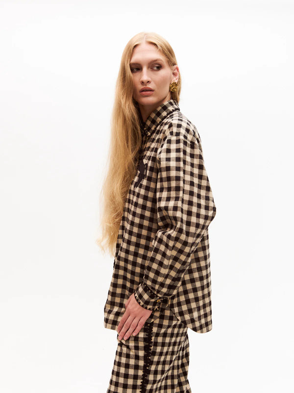 Boyfriend Shirt Black Plaid