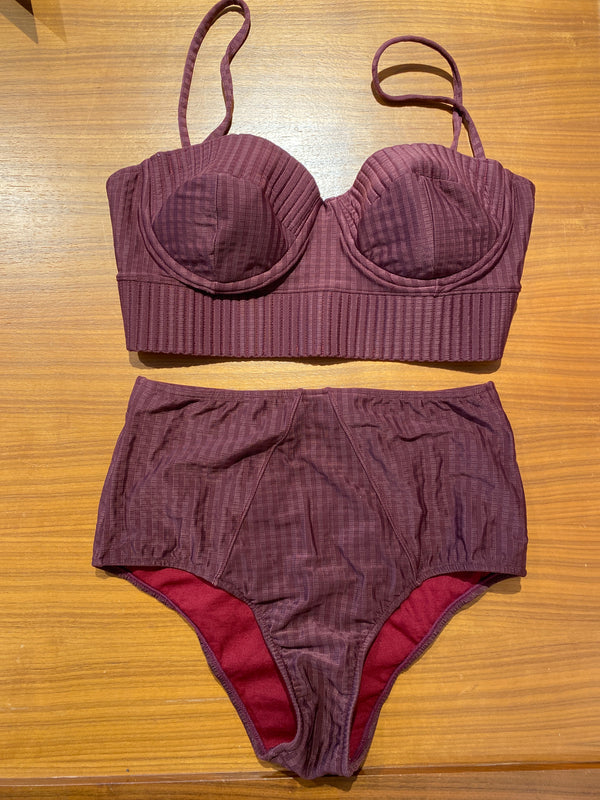 Ana Lu Bikini Red Wine Relief