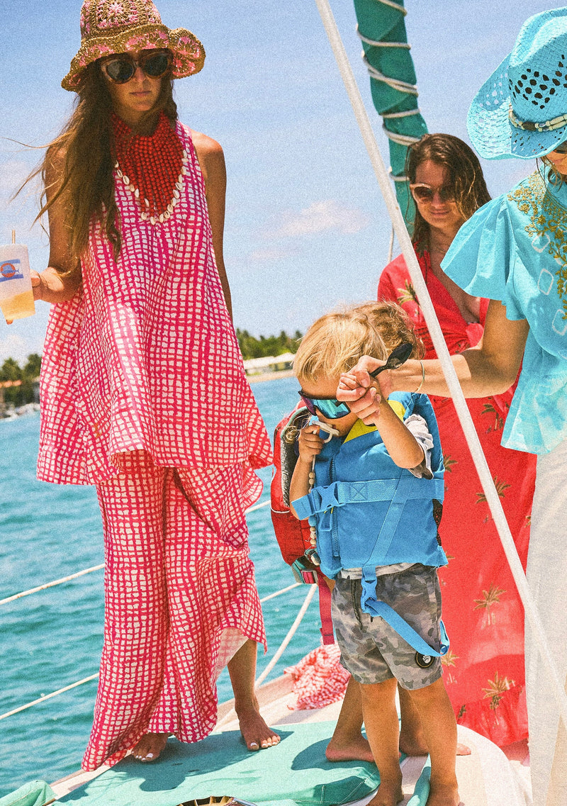 Queens Dress Wavy Gingham Raspberry Sorbet