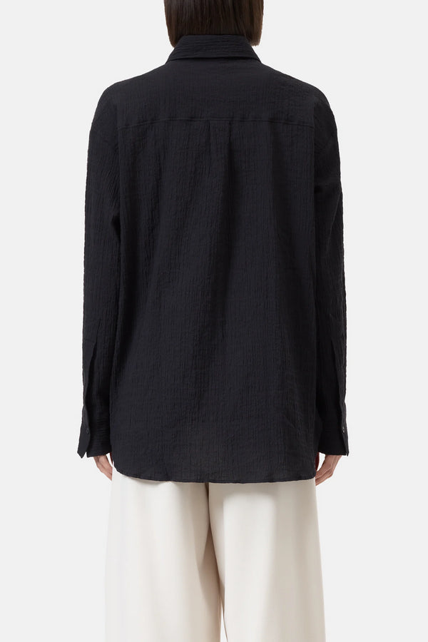 Crinkle Blouse Effect Black