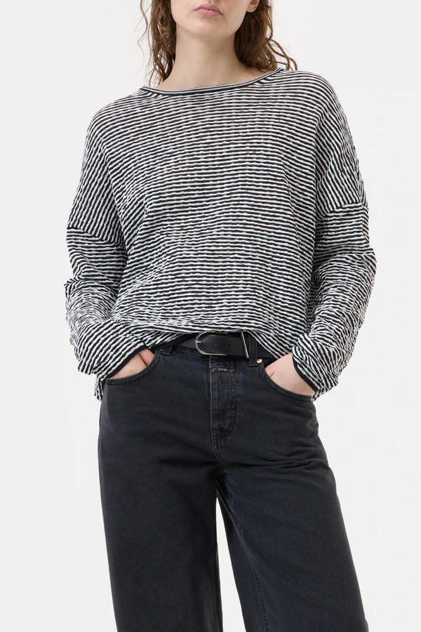 Longsleeve Shirt in Seersucker Knit
