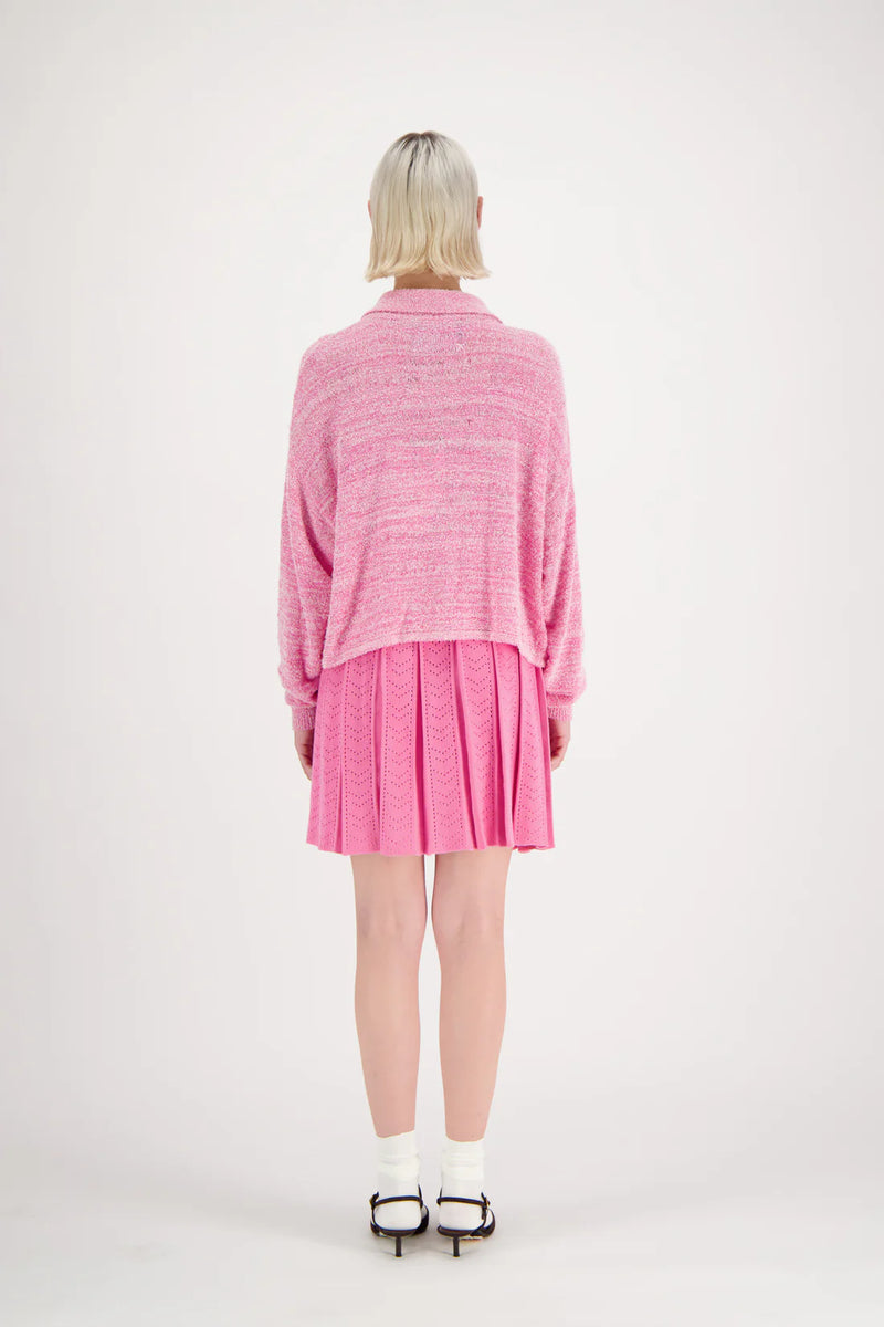 Camilla Cropped Polo Shirt Pink