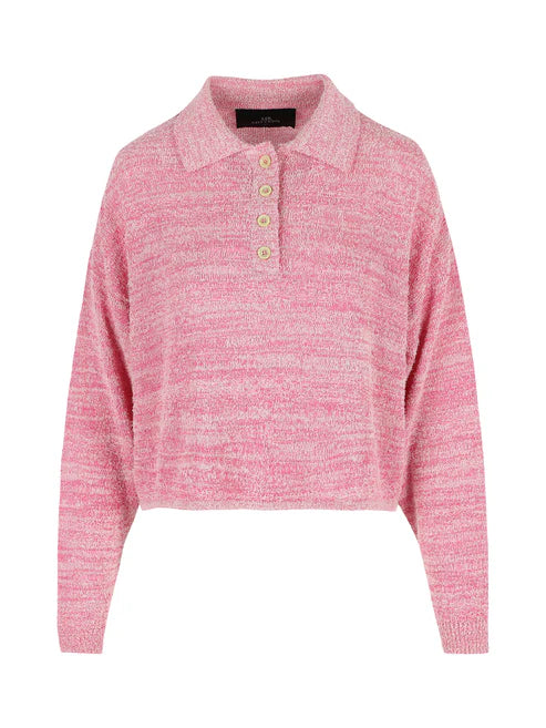 Camilla Cropped Polo Shirt Pink