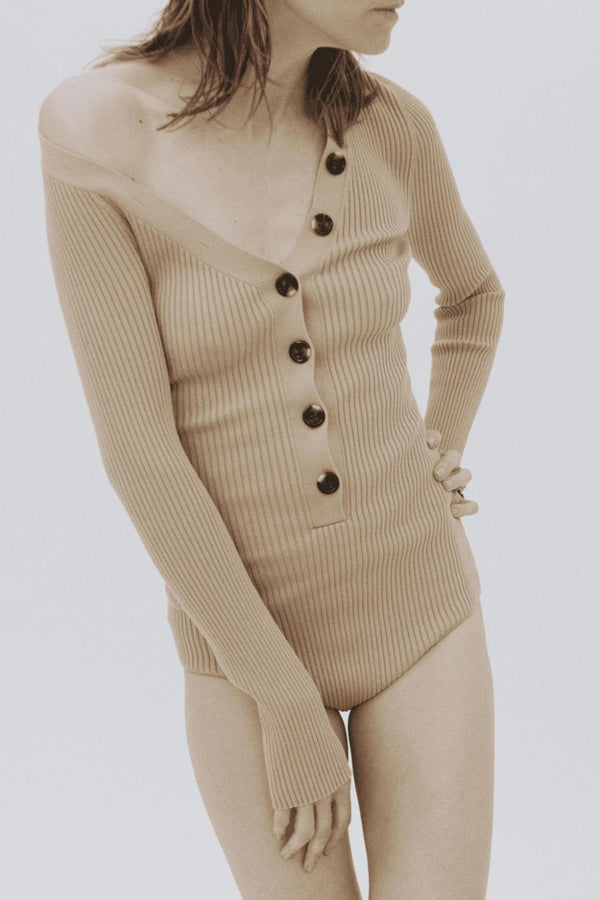 Cardigan Bodysuit Ecru
