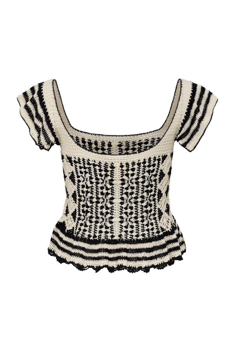 Paradise Top Black Cream