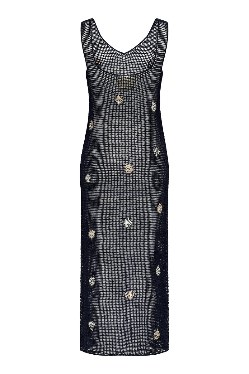 Mira Crochet Dress Navy