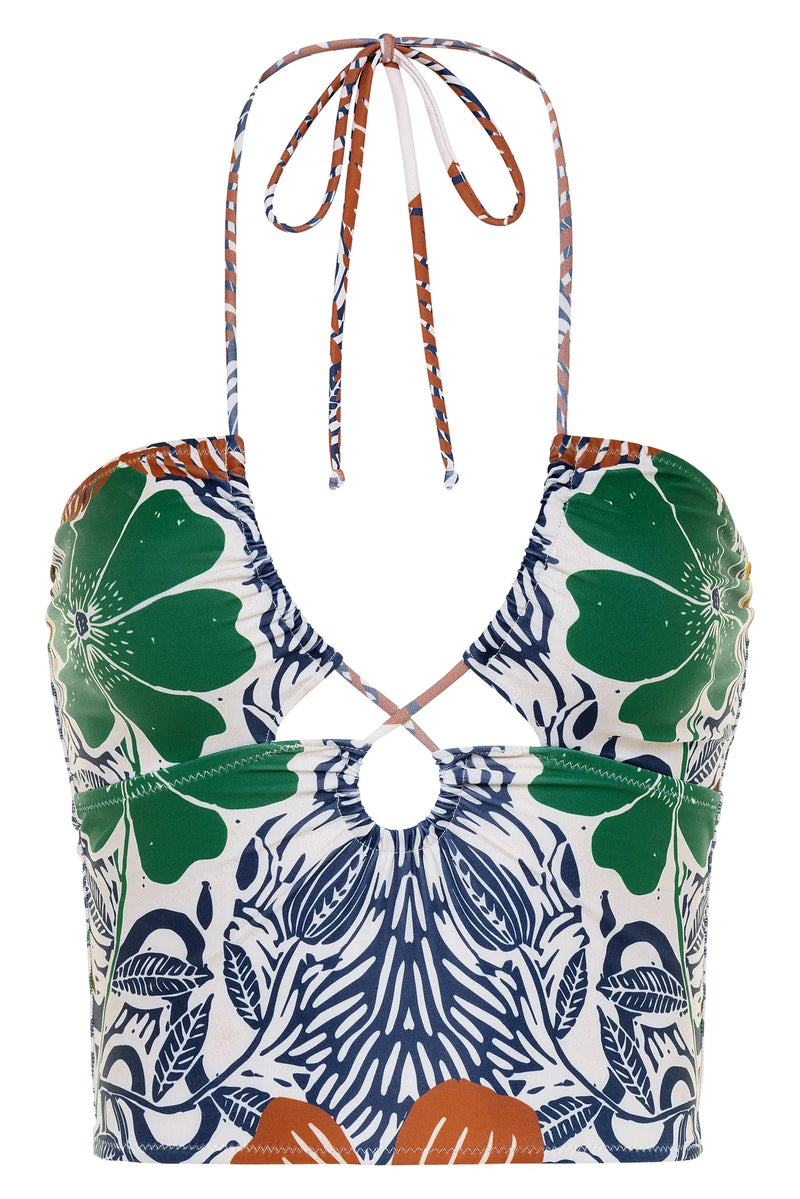 Carmen Bikini Top Etched Flower