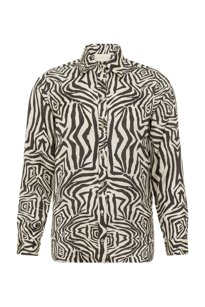 Carmen Shirt Zebra Black Cream