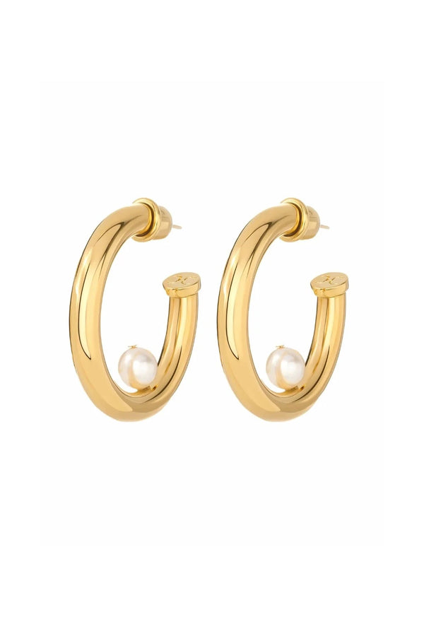 Medium Hoop With Precious Stone