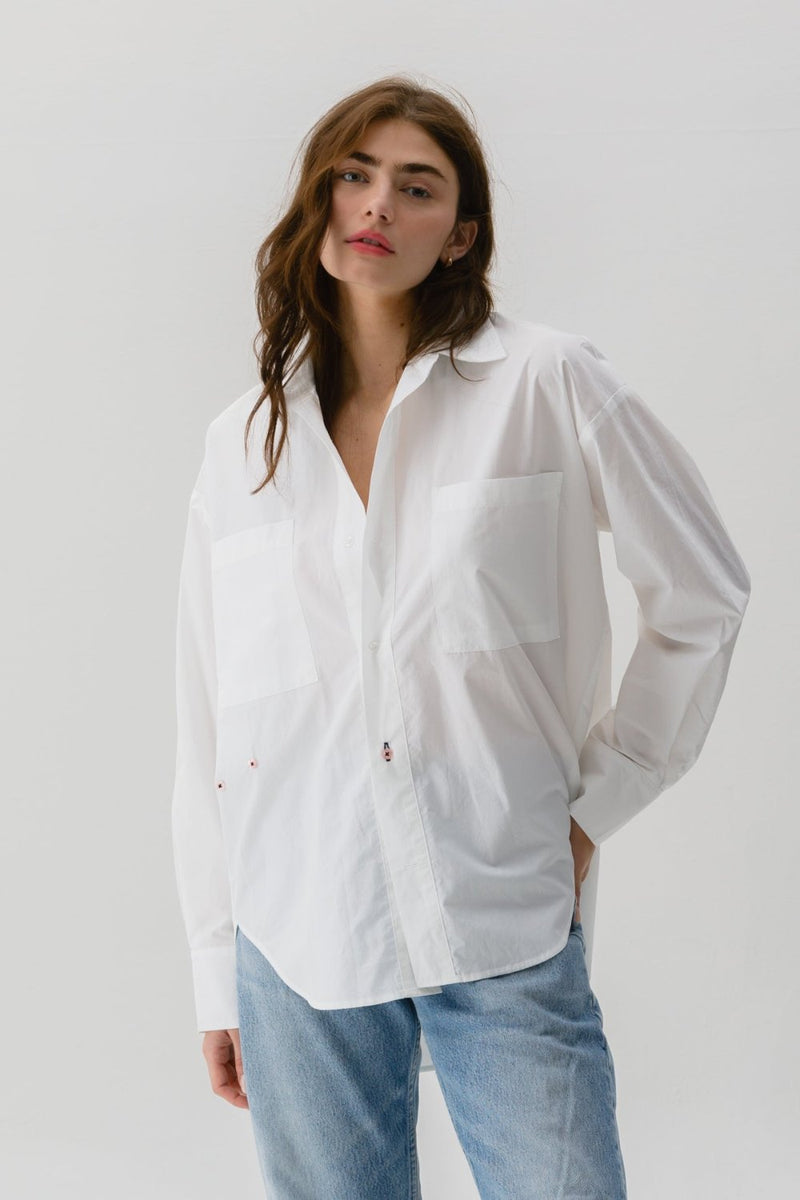 The Boyfriend Shirt Paper Cotton Solids Optic White