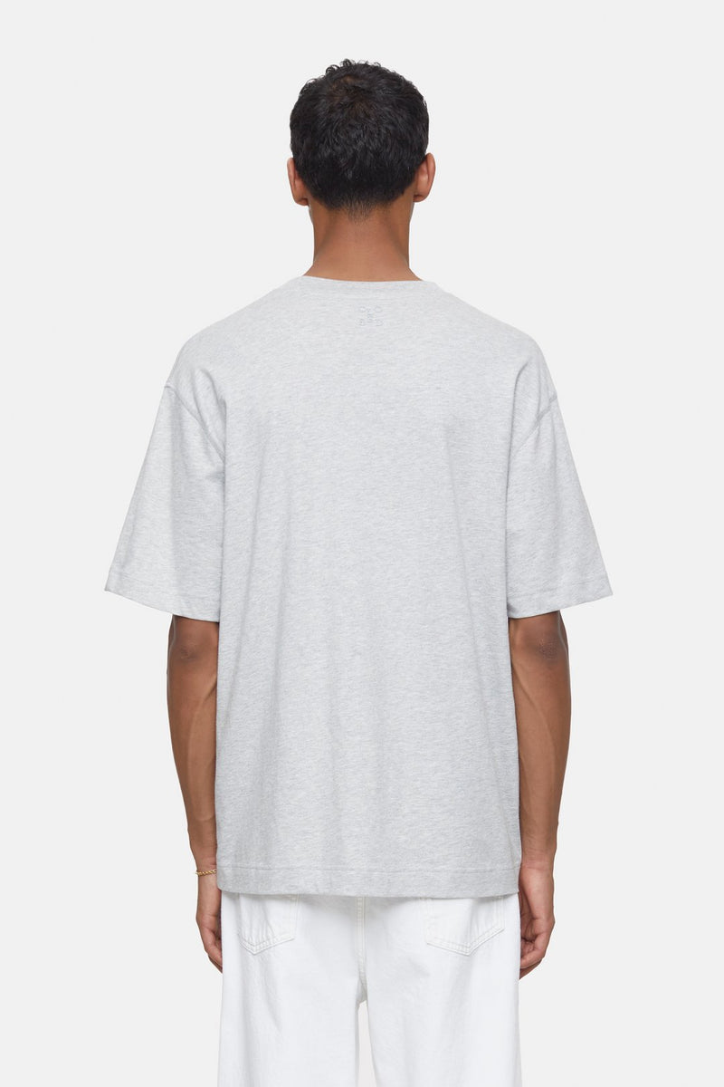 T-Shirt with Logo Light Grey Melange