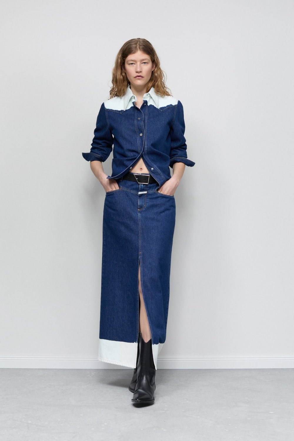 MALION vintage♢2way denim w-zip skirt