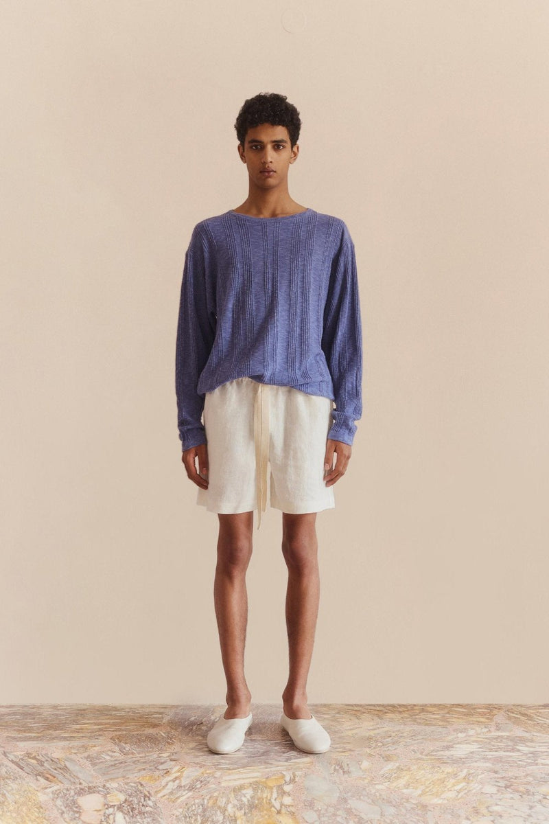 Linen Lounge Shorts White