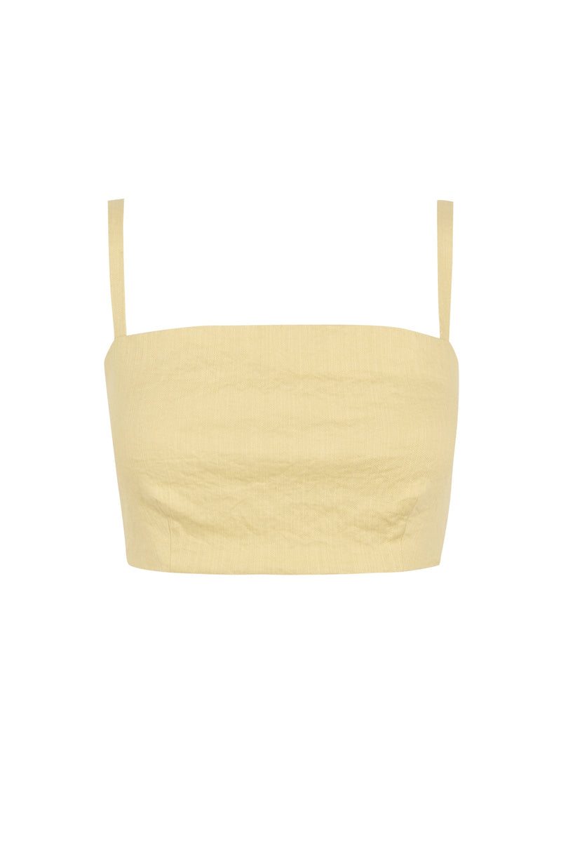Limon Pale Yellow Bustier Top