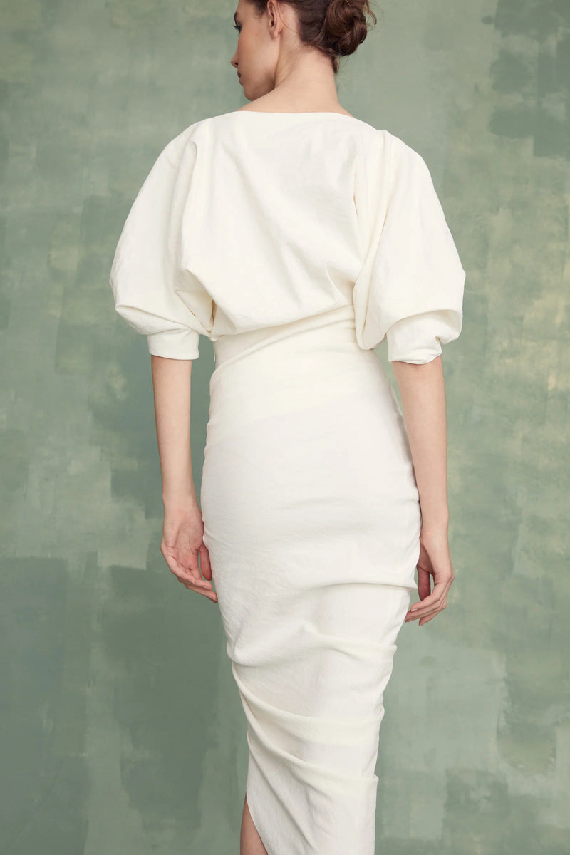 White linen cheap skirt stretch