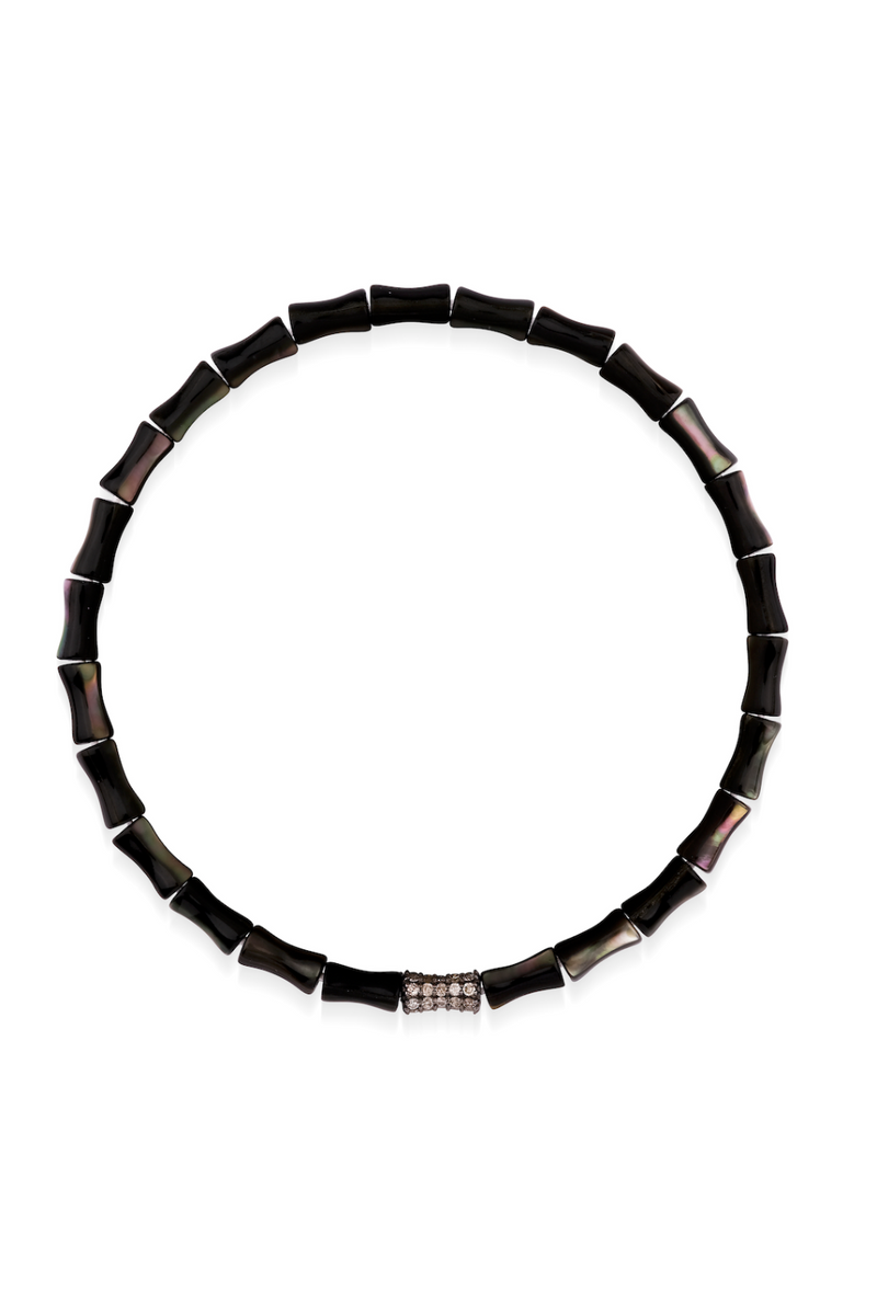 Black Mother of Pearl Bone Bracelet