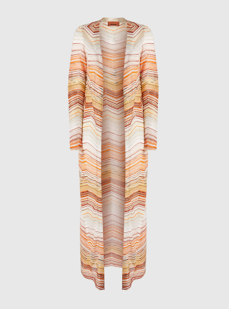 Long Cardigan Brown Multi