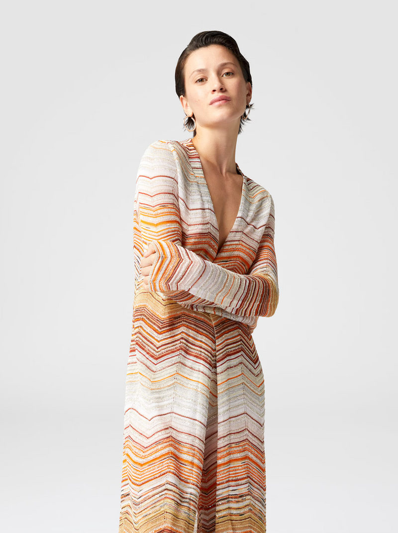 Long Cardigan Brown Multi