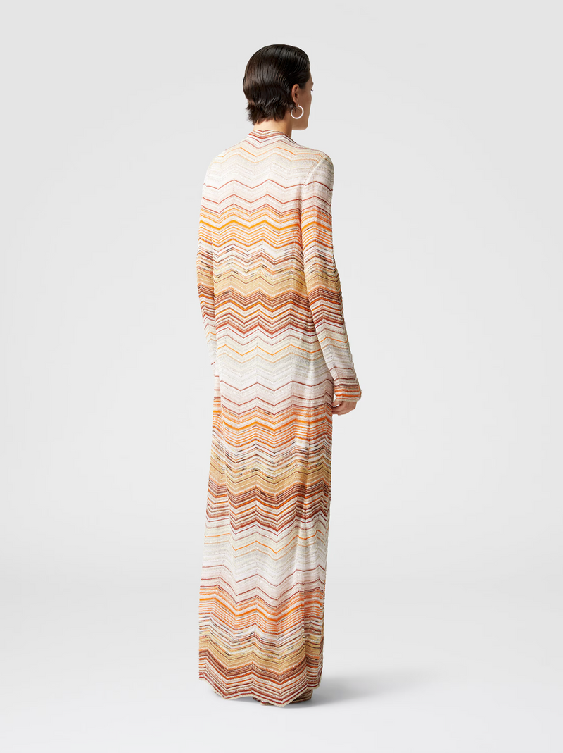 Long Cardigan Brown Multi
