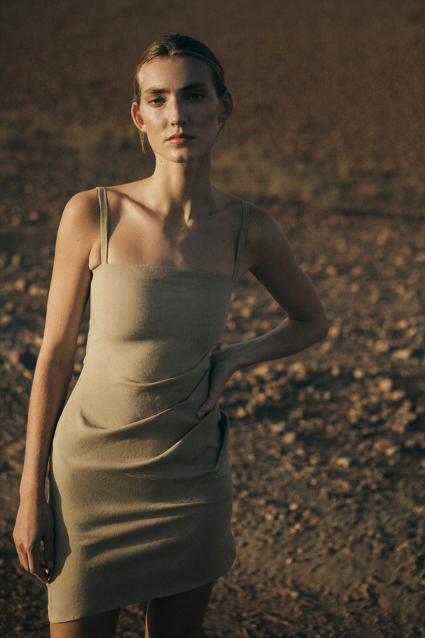 The Nadege Mini Dress Taupe
