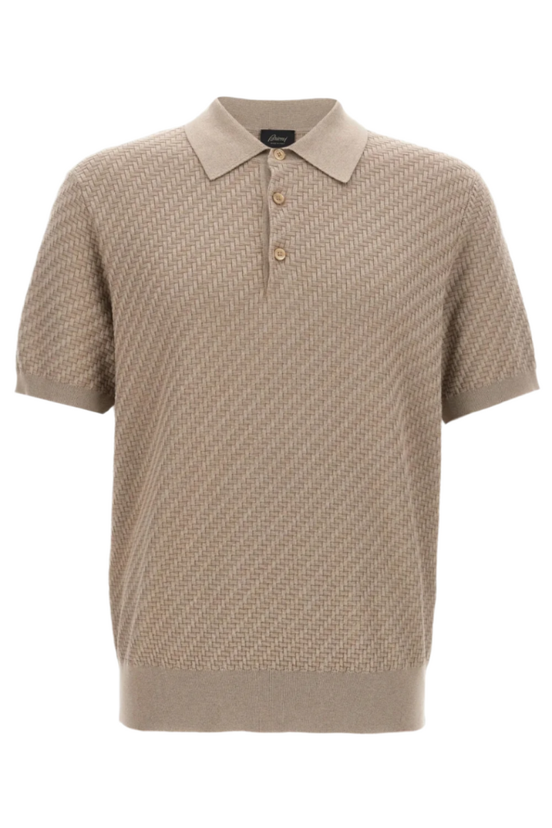 Trama Weave Polo Beige