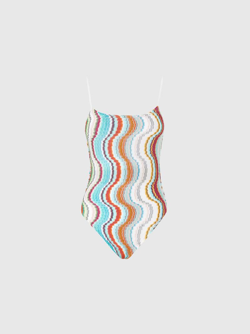 One Piece Swimsuit White-Multi