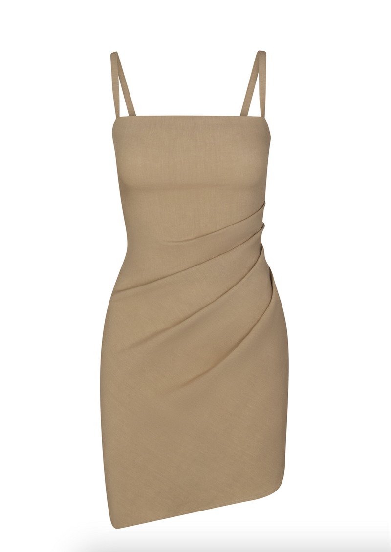 The Nadege Mini Dress Taupe