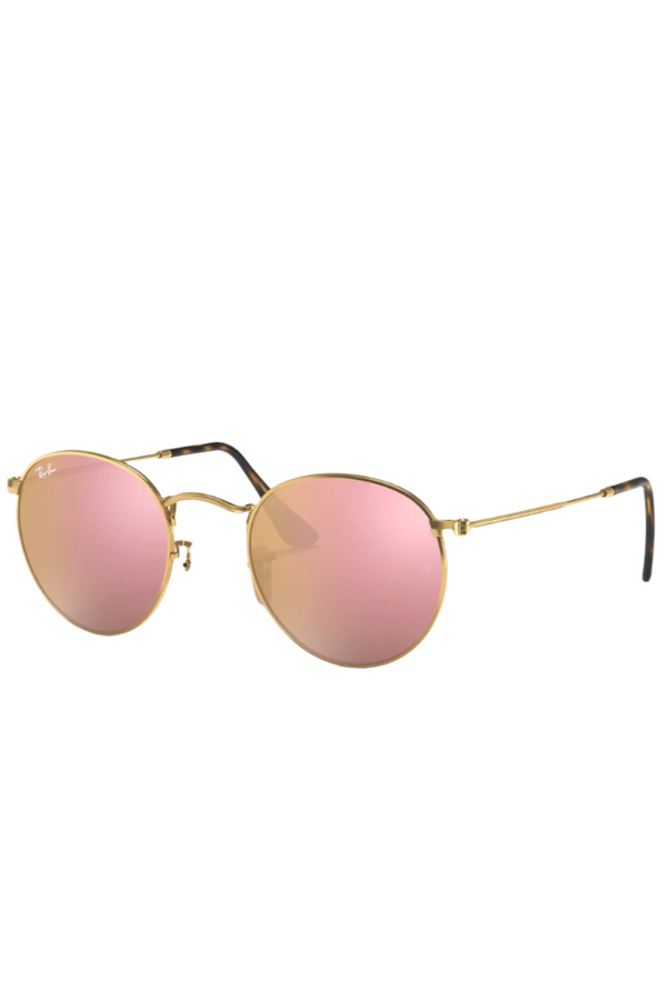 Round Metal Arista with Light Brown-Pink Mirror