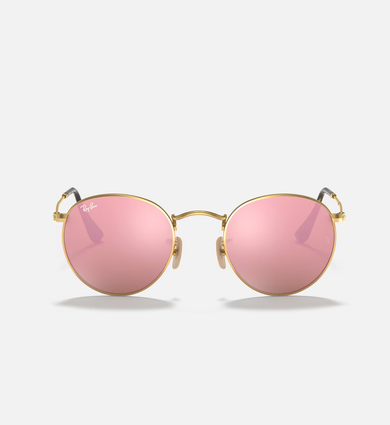 Round Metal Arista with Light Brown-Pink Mirror