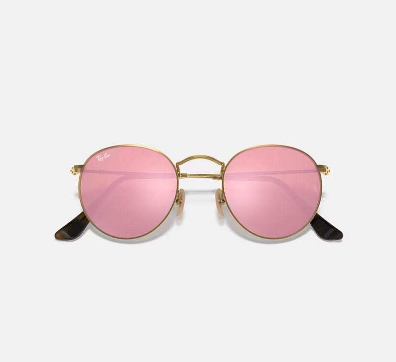 Round Metal Arista with Light Brown-Pink Mirror